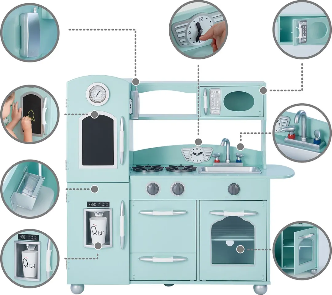 Teamson Kids Retro Houten Speelkeuken Mintgroen