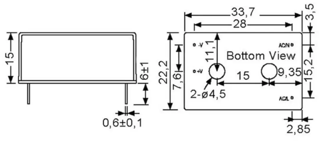 Mean Well IRM-01-5 AC/DC Printnetvoeding 5V 200mA - Zwart - afbeelding 3 van 3