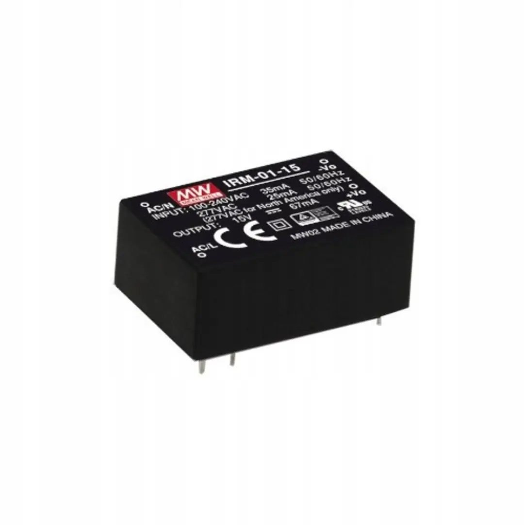 Mean Well IRM-01-5 AC/DC Printnetvoeding 5V 200mA - Zwart - afbeelding 2 van 3