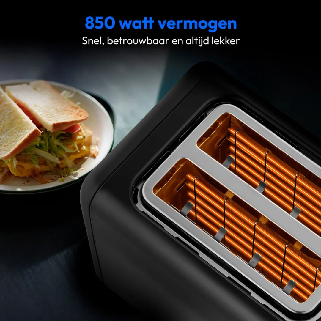 Medion MD12102 Broodrooster 2 Sleuven - 7 Bruiningsniveaus - Zwart
