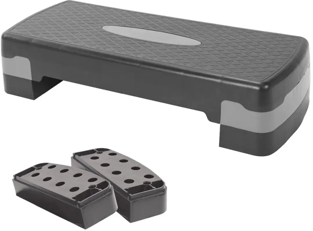 Sporti Opstapje 68x28cm - 2 hoogtes - Zwart - afbeelding 2 van 2