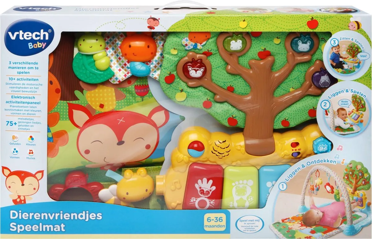 VTech Baby Dierenvriendjes Speelmat - 9 Speelelementen - Multikleuren