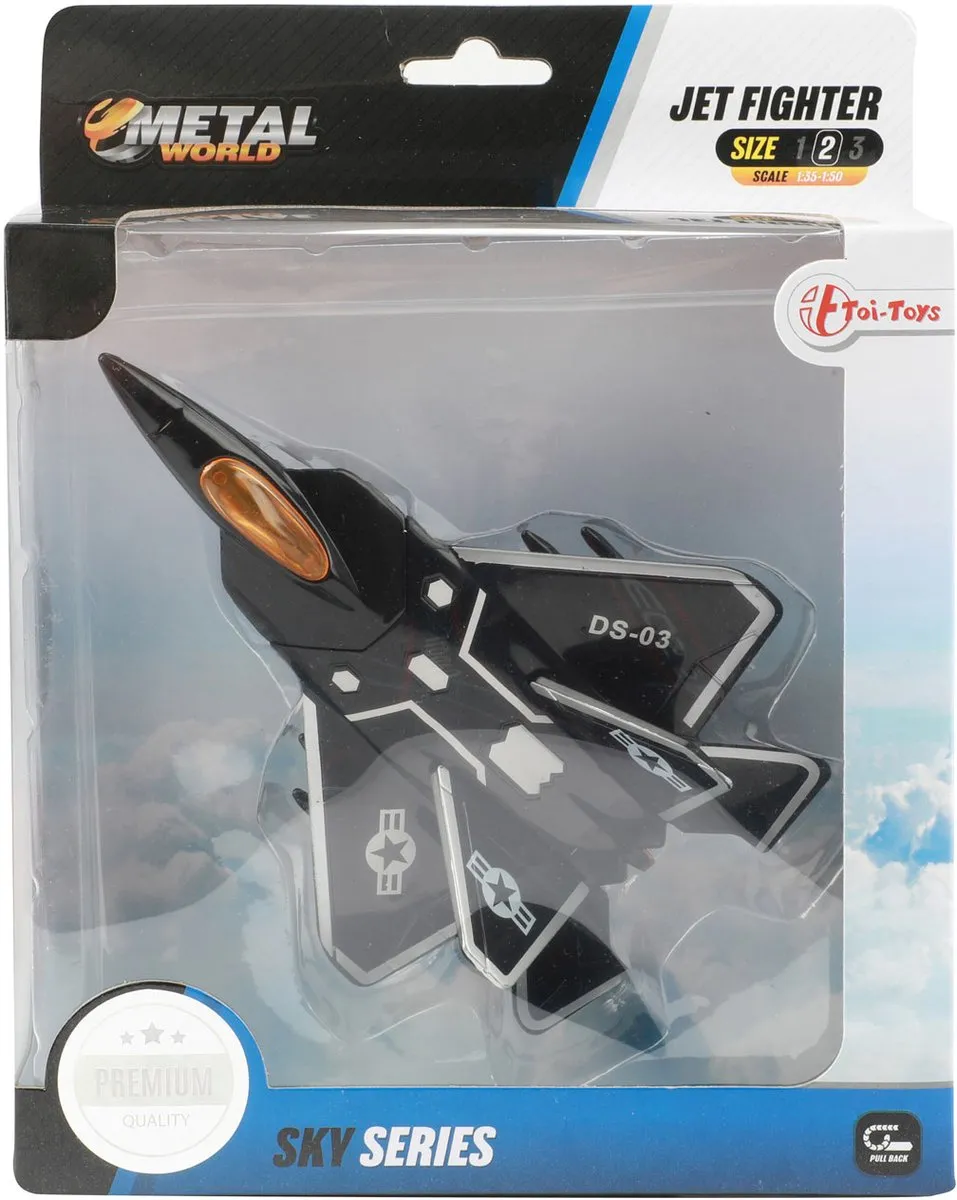 Toi-Toys Metal Pull-back Gevechtsvliegtuig 21855Z - Multicolor