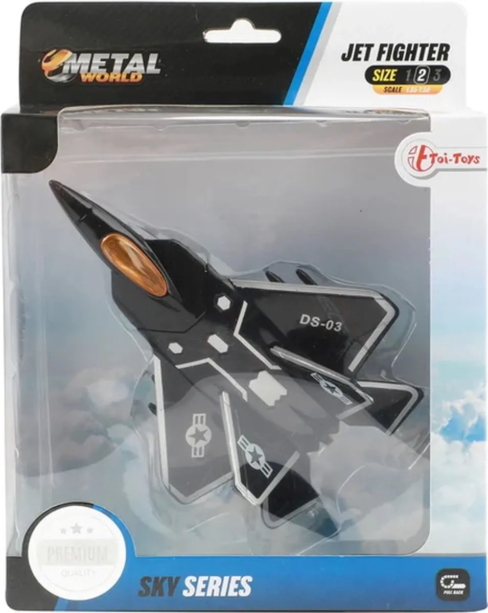 Toi-Toys Metal Pull-back Gevechtsvliegtuig 21855Z - Multicolor