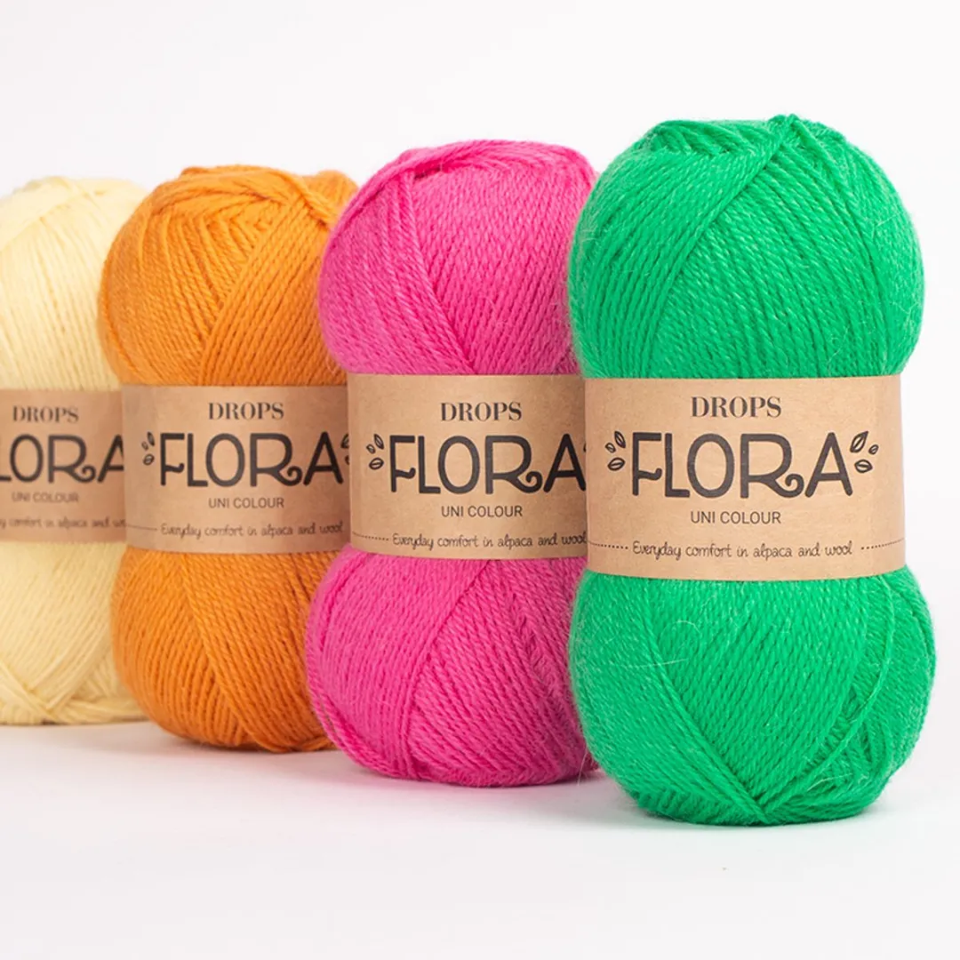 Drops Flora Uni Colour Wol Garen - Felrood