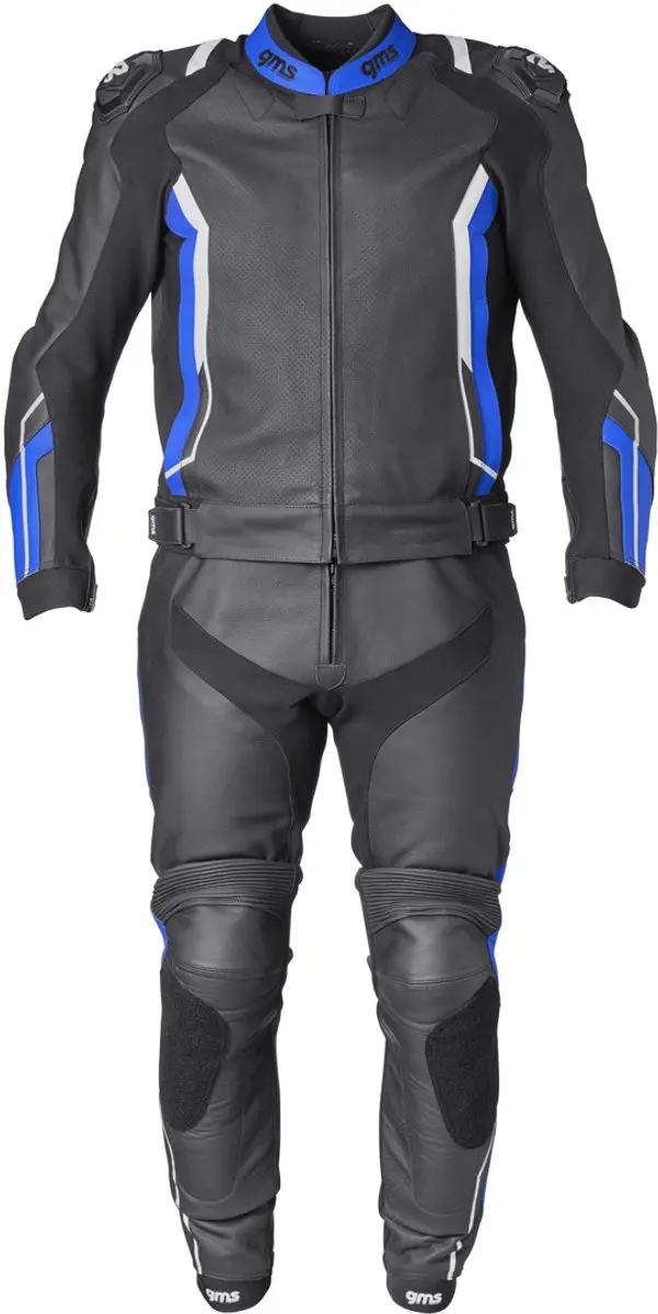 gms GR-1 Zwart Blauw Wit 2-Delig Motorpak