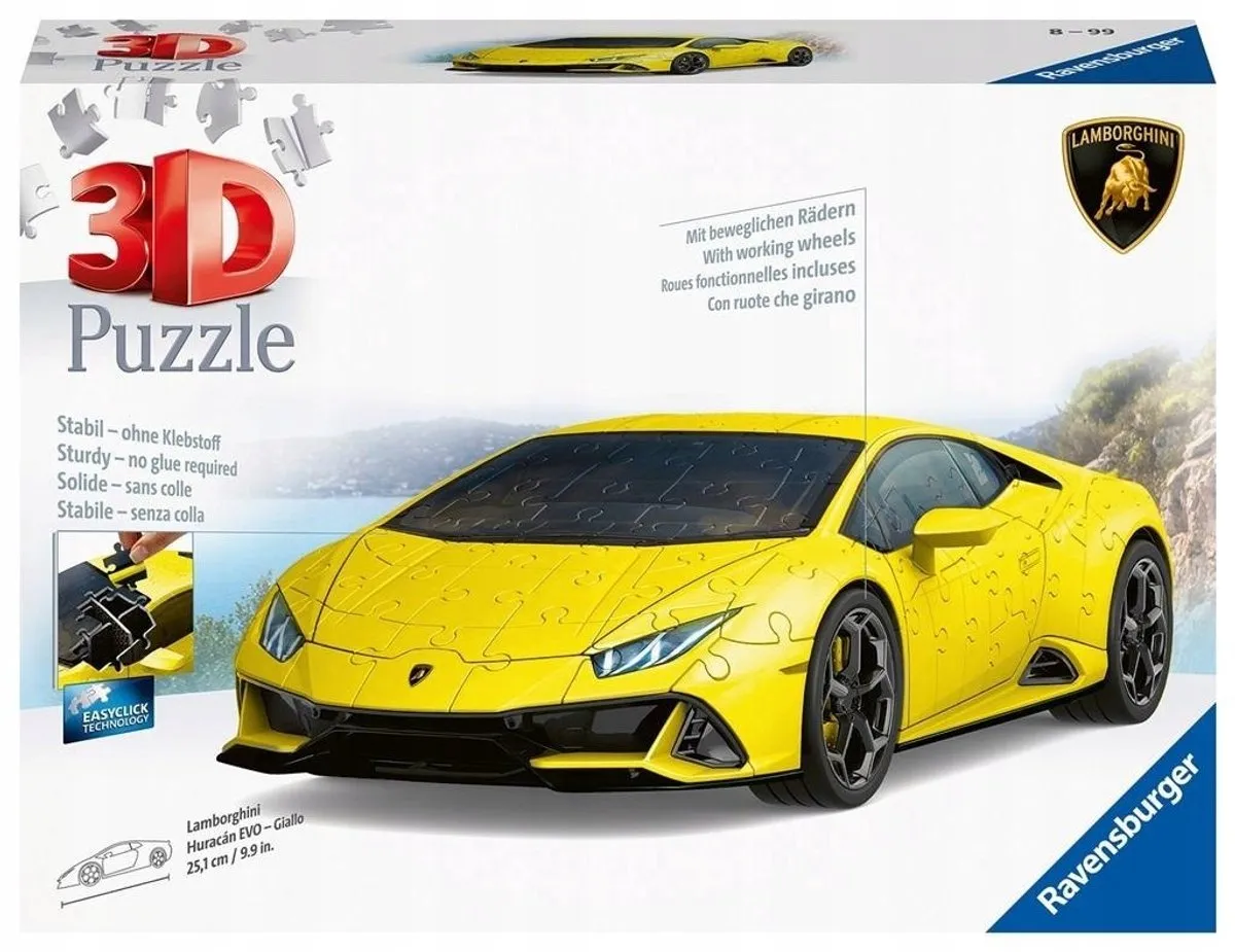 Ravensburger 3D Puzzel Lamborghini Huracán Evo - 108 Stukken - Geel