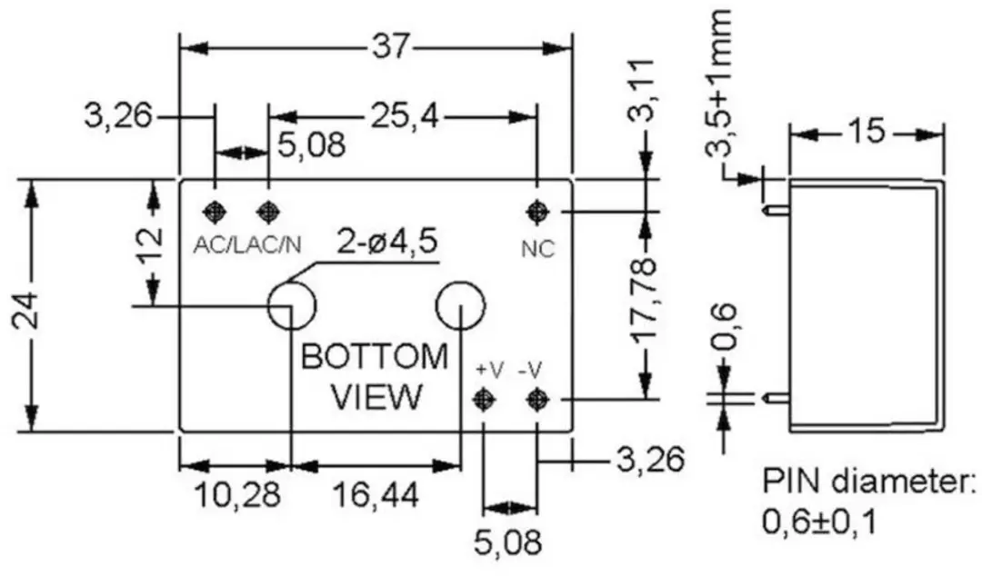 Mean Well IRM-03-5 AC/DC Printnetvoeding 5V - Zwart - afbeelding 3 van 3