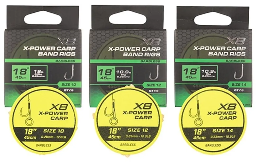 Matrix X8 X-Power Carp 45cm Band Rig Barbless (8 pcs)