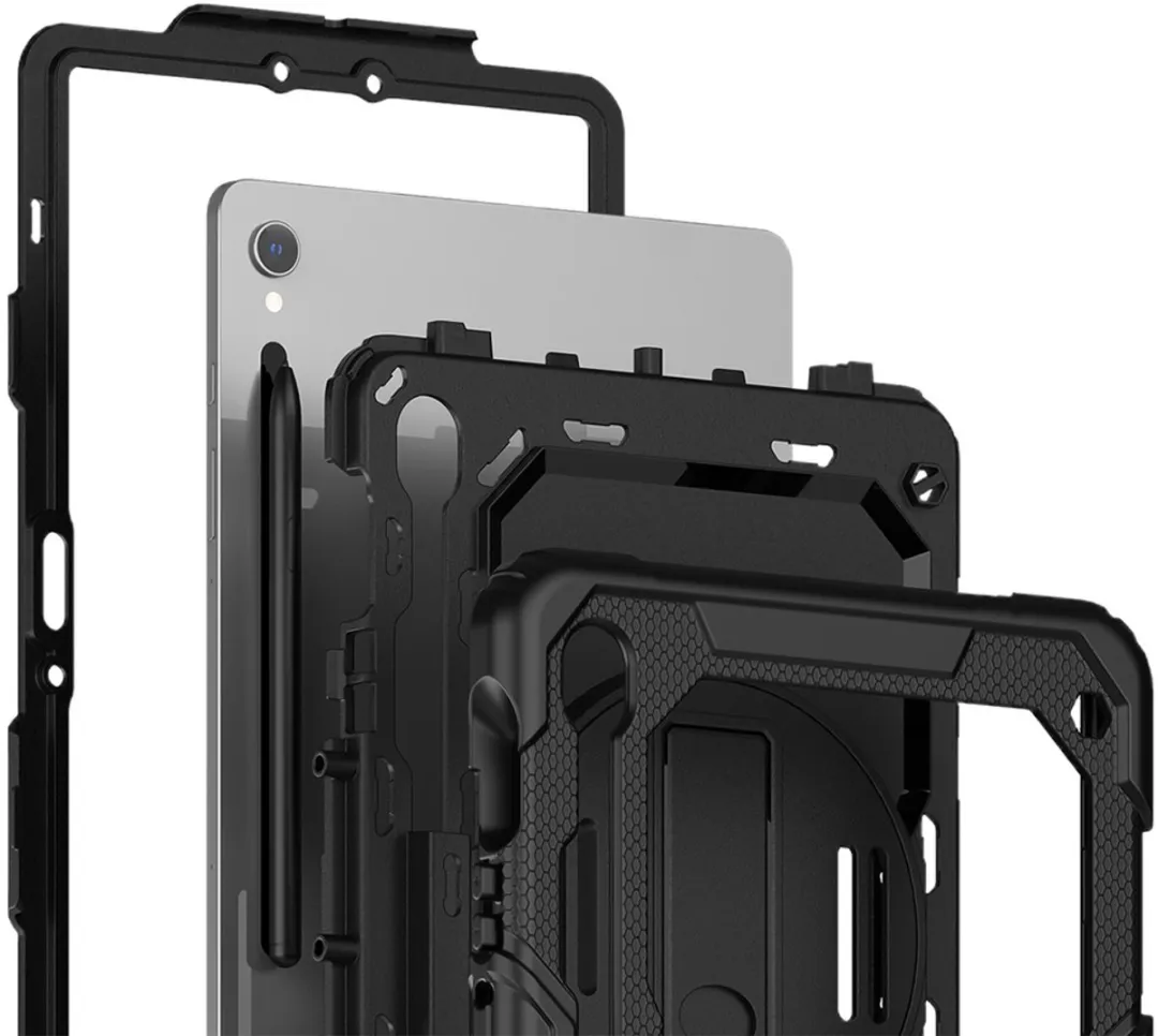 Just in Case Rugged Case Samsung Galaxy Tab S10 FE+ - Zwart