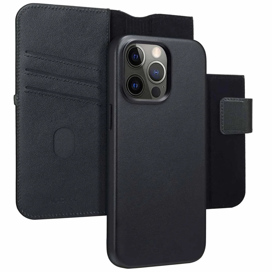 Accezz Hoesje iPhone 15 Pro Max - Leather Bookcase 2-in-1 - 3 Pasjes - Zwart