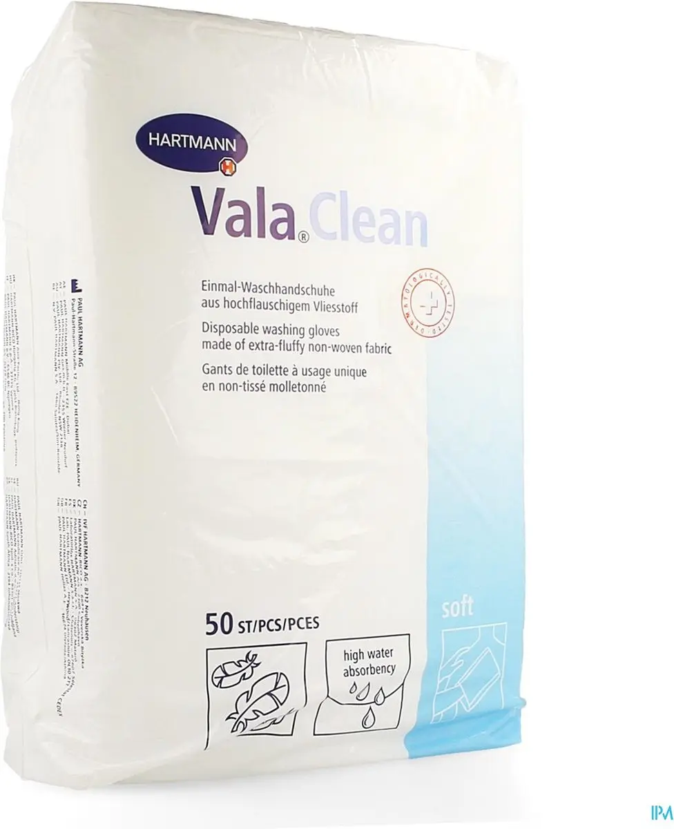 Hartmann Vala Clean Soft Washandje - 50 stuks - Wit - afbeelding 5 van 6