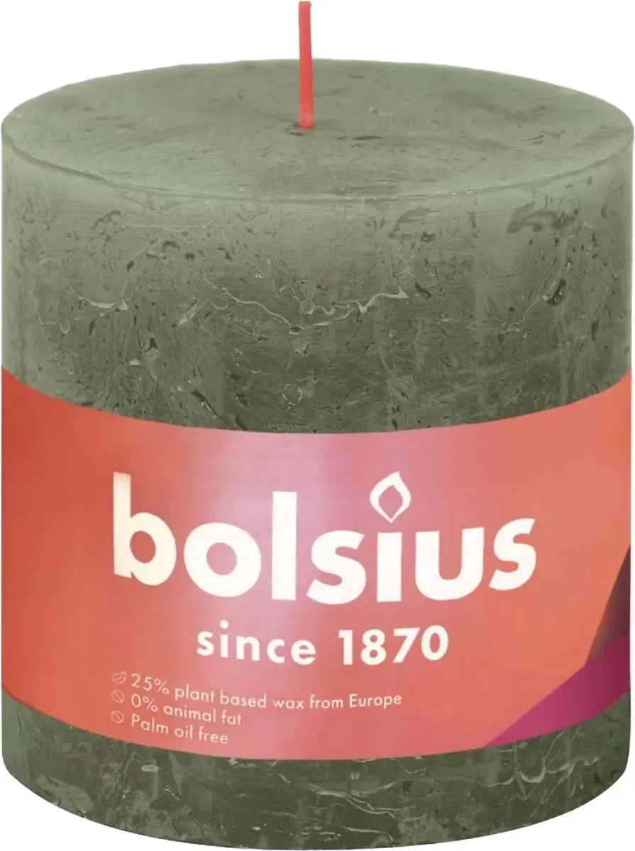 Bolsius Stompkaars Fresh Olive Ø10x10cm - Olijfgroen - afbeelding 5 van 6