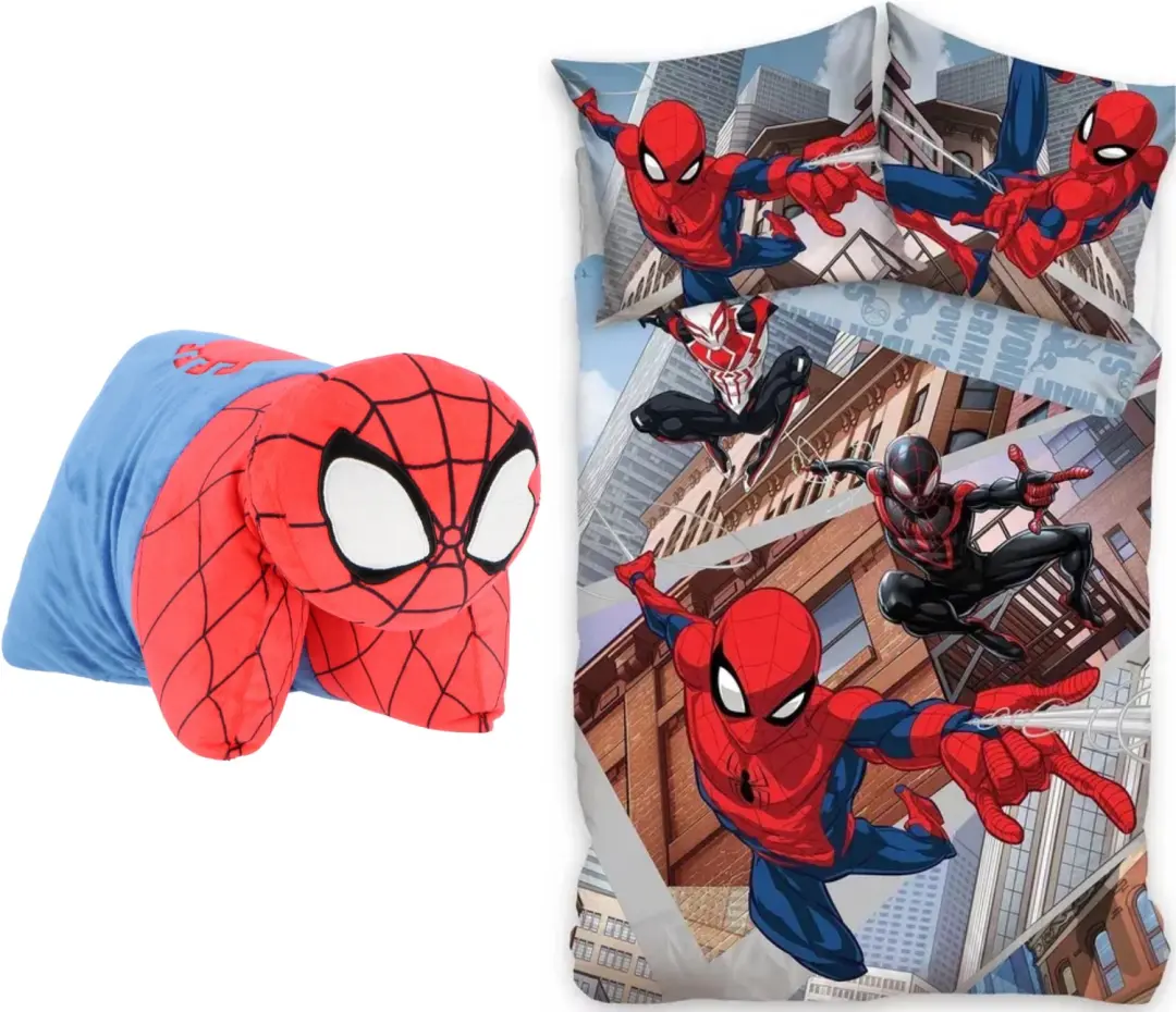 Spider-Man Slaapkamerset Dekbedovertrek & 2in1 Kussen - afbeelding 2 van 6