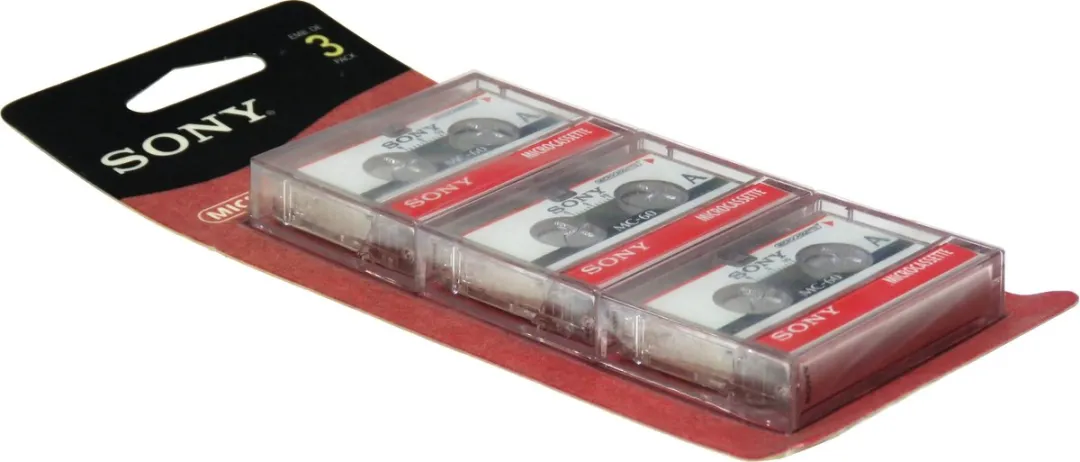 Sony 3MC60 Microcassettes - 3 Stuks - Rood/Wit