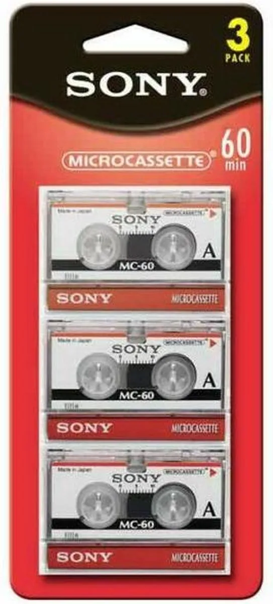 Sony 3MC60 Microcassettes - 3 Stuks - Rood/Wit