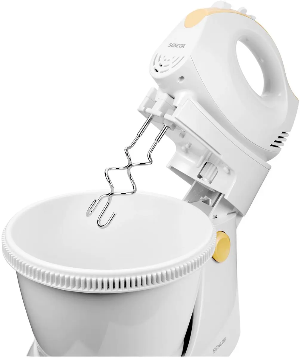 Sencor SHM 5330 EUE3 Handmixer - 500W - Wit/Geel - afbeelding 5 van 6