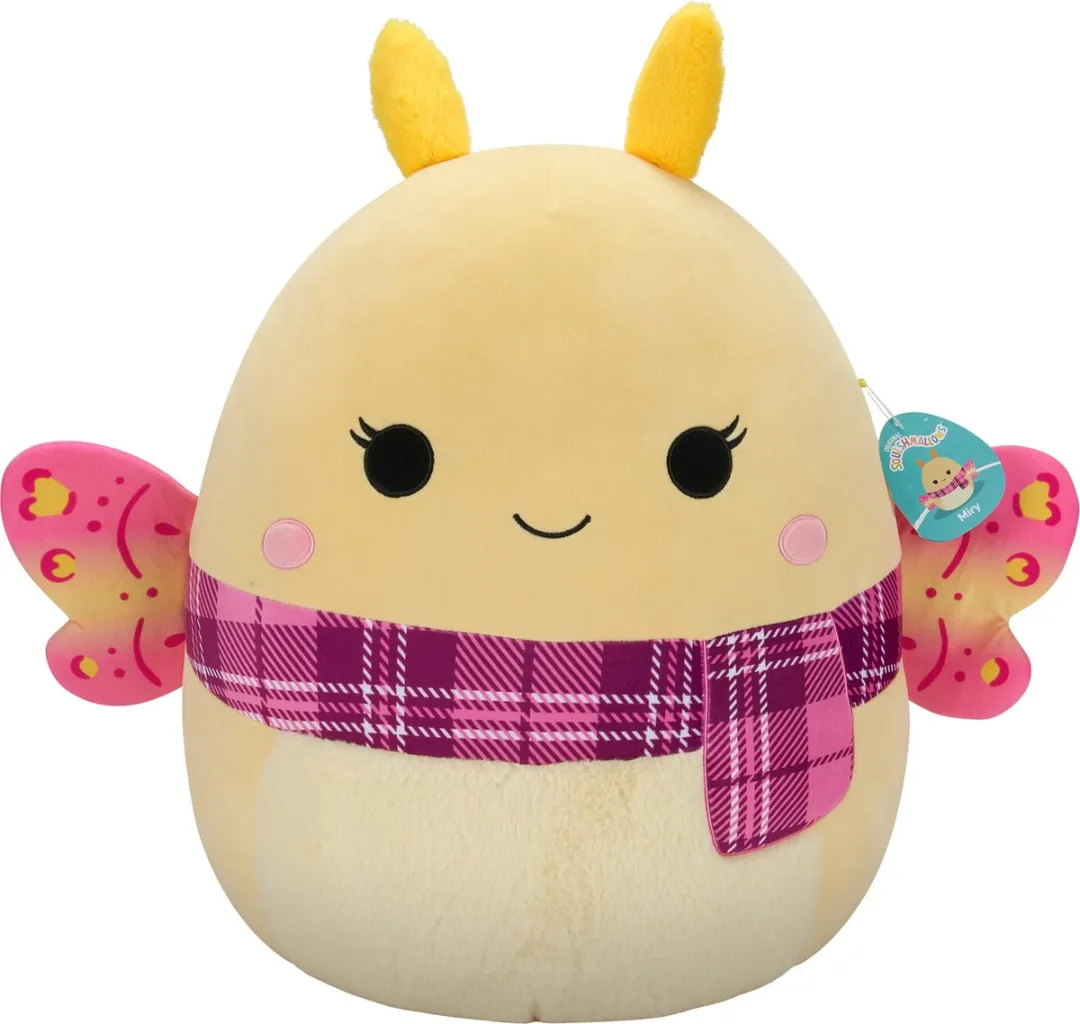Squishmallows Miry Geel met Roze Plaid 50cm Pluche