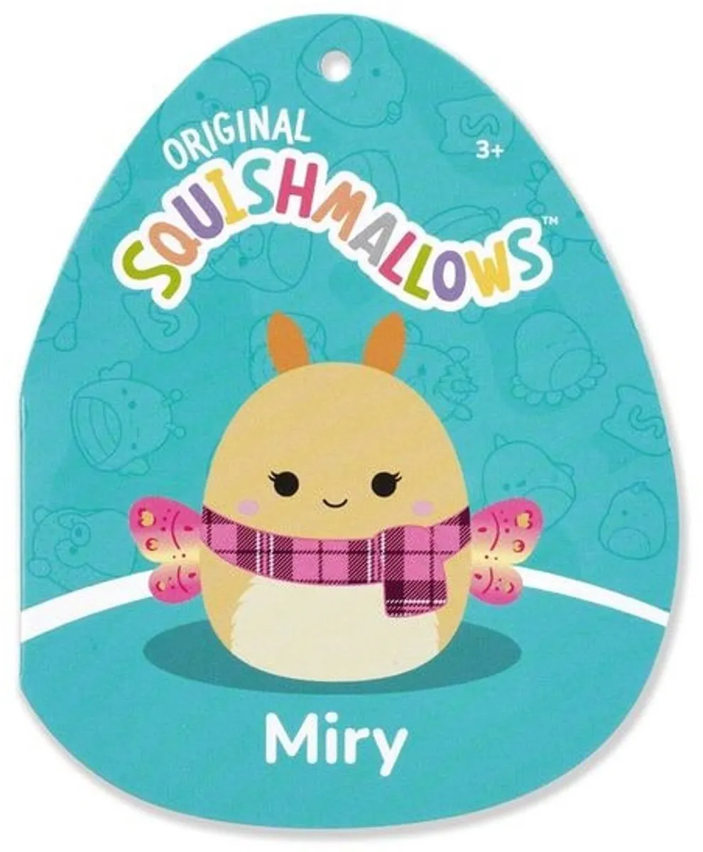 Squishmallows Miry Geel met Roze Plaid 50cm Pluche