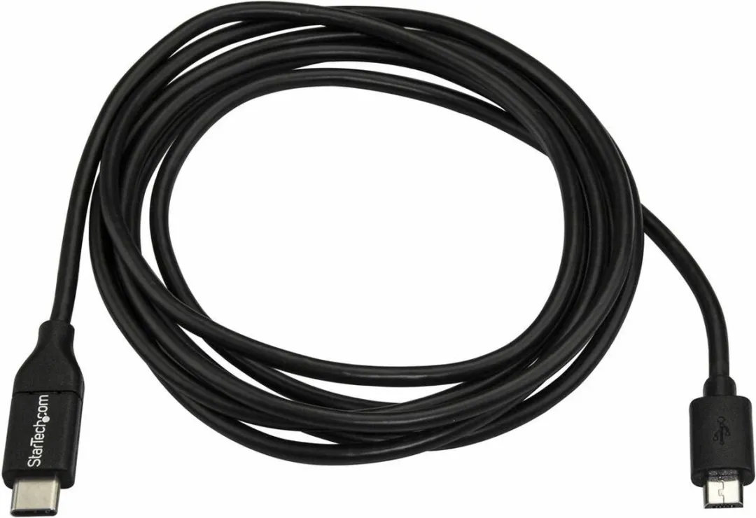 Startech USB2CUB2M USB-C naar Micro-USB Kabel - 2m - Zwart