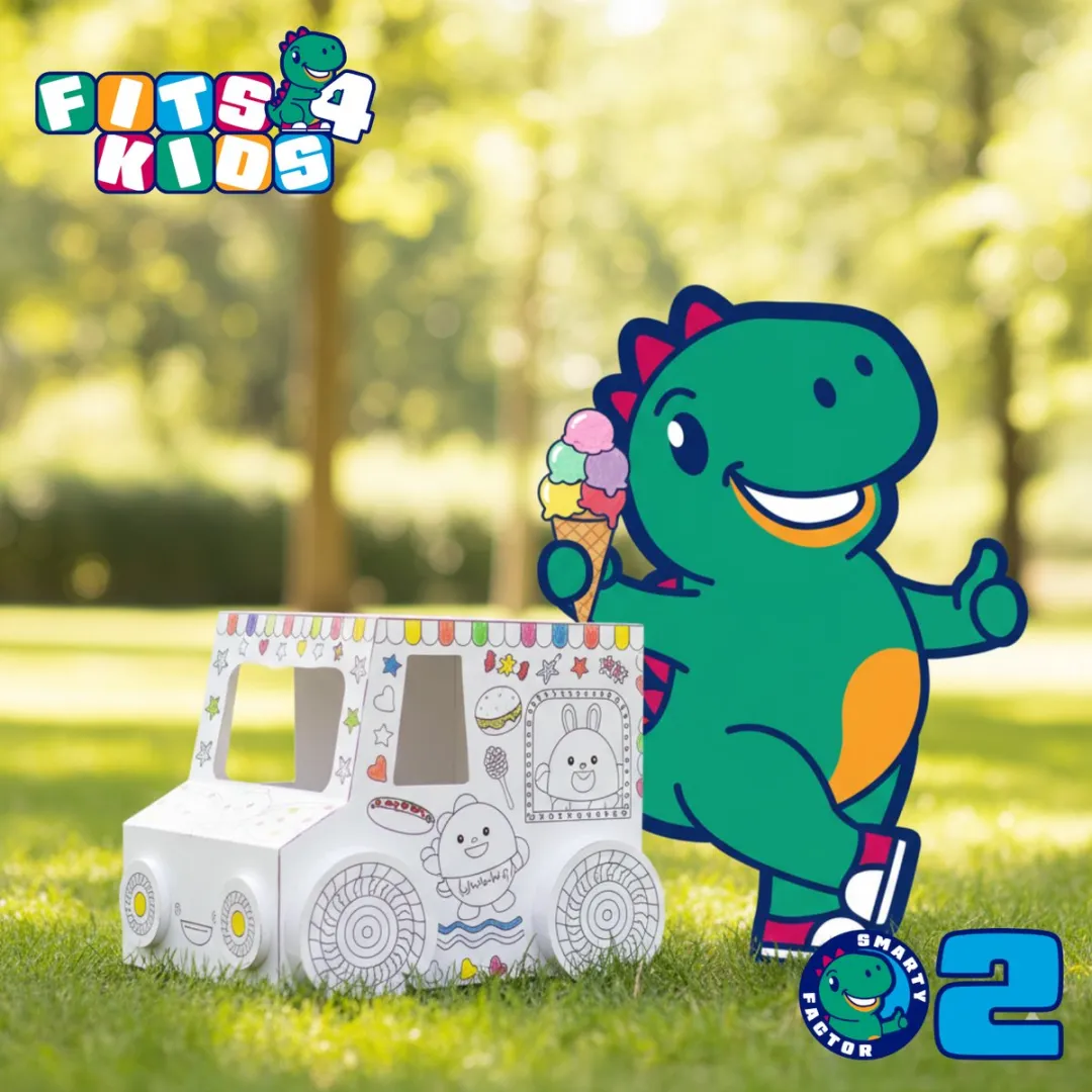 Fits4kids DIY IJswagen Kartonnen Knutselset - 1 Stuk