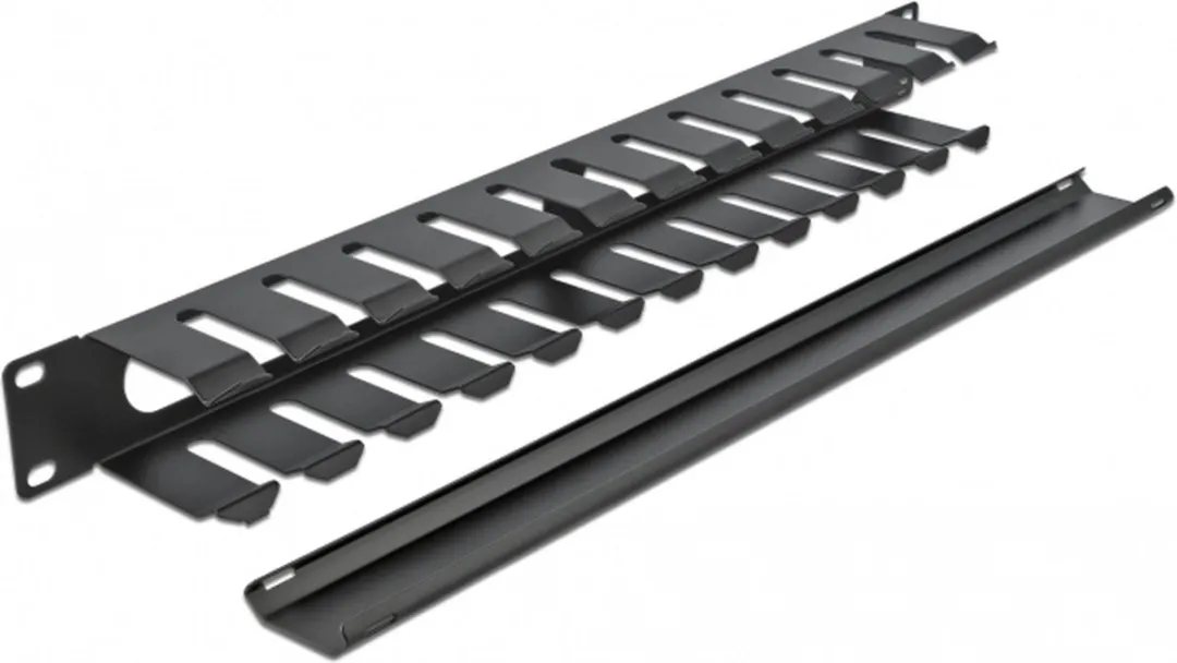 Delock 66550 Kabelbeheerrouteringspaneel 19" 2 Openingen - Zwart - afbeelding 2 van 5