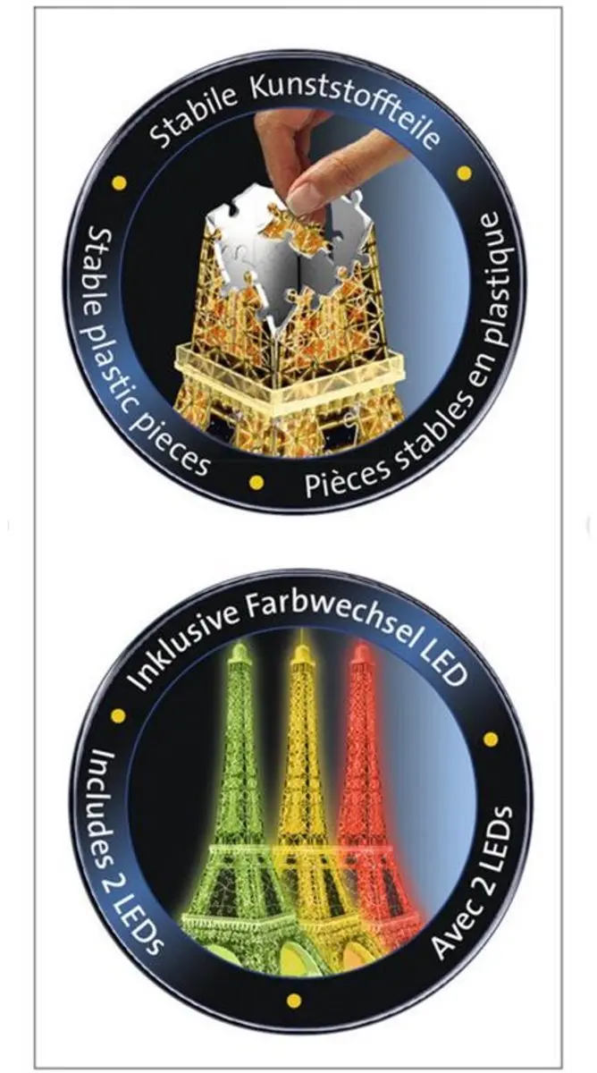 Ravensburger Eiffeltoren Night Edition 3D Puzzel - 216 Stuks - afbeelding 6 van 6