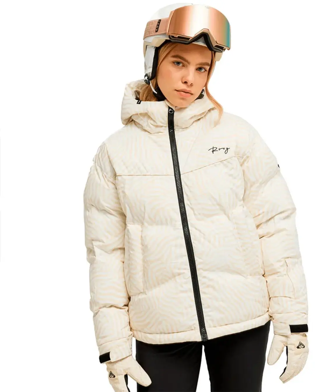Roxy Alofted Puffy Dames Jas - Biscotti Frosty