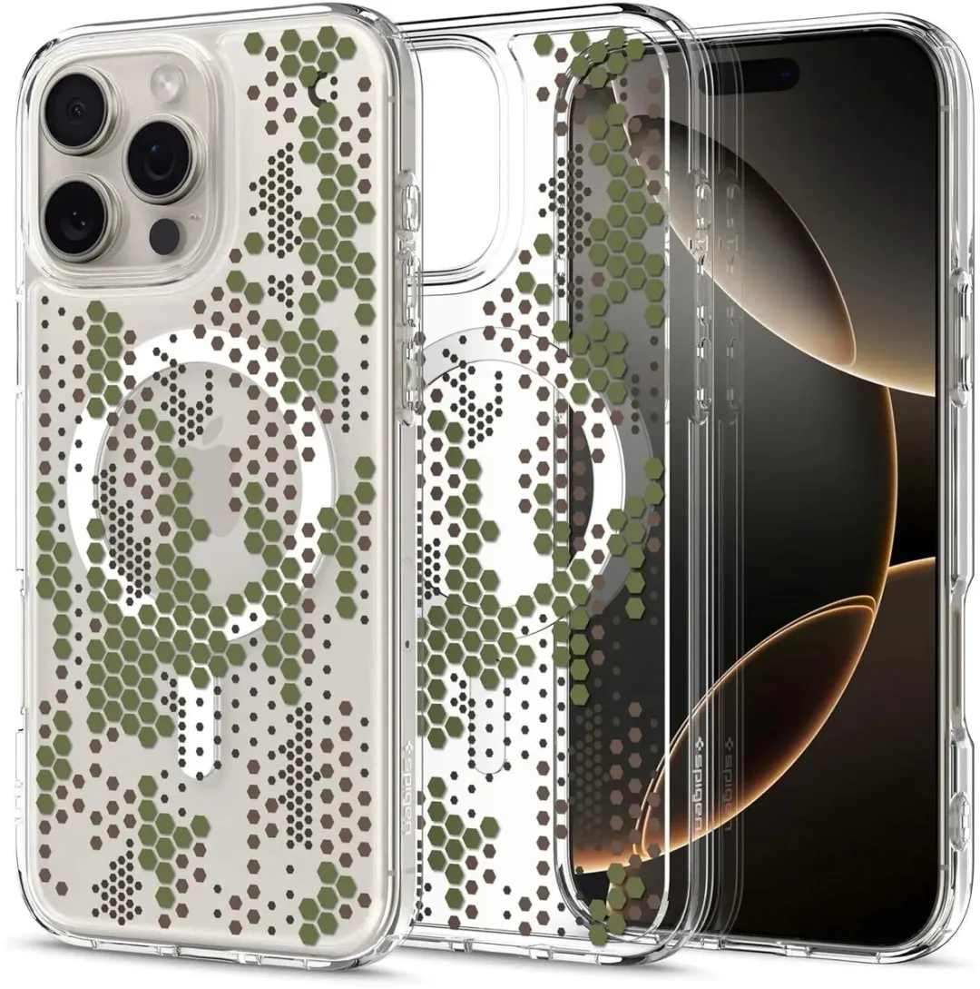 Spigen Ultra Hybrid MagSafe iPhone 16 Pro Max - Transparant Digitale Camouflage