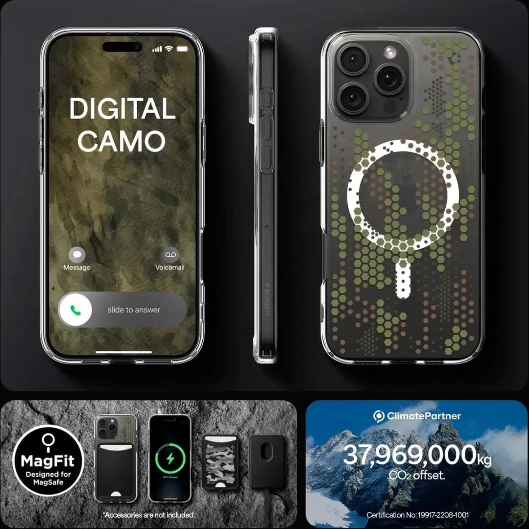 Spigen Ultra Hybrid MagSafe iPhone 16 Pro Max - Transparant Digitale Camouflage