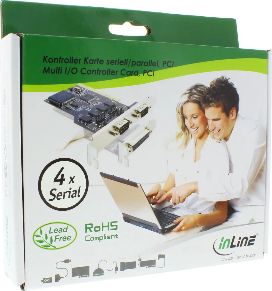 InLine 66639I Seriële PCI Kaart - 4x RS232 9-pins - afbeelding 2 van 3