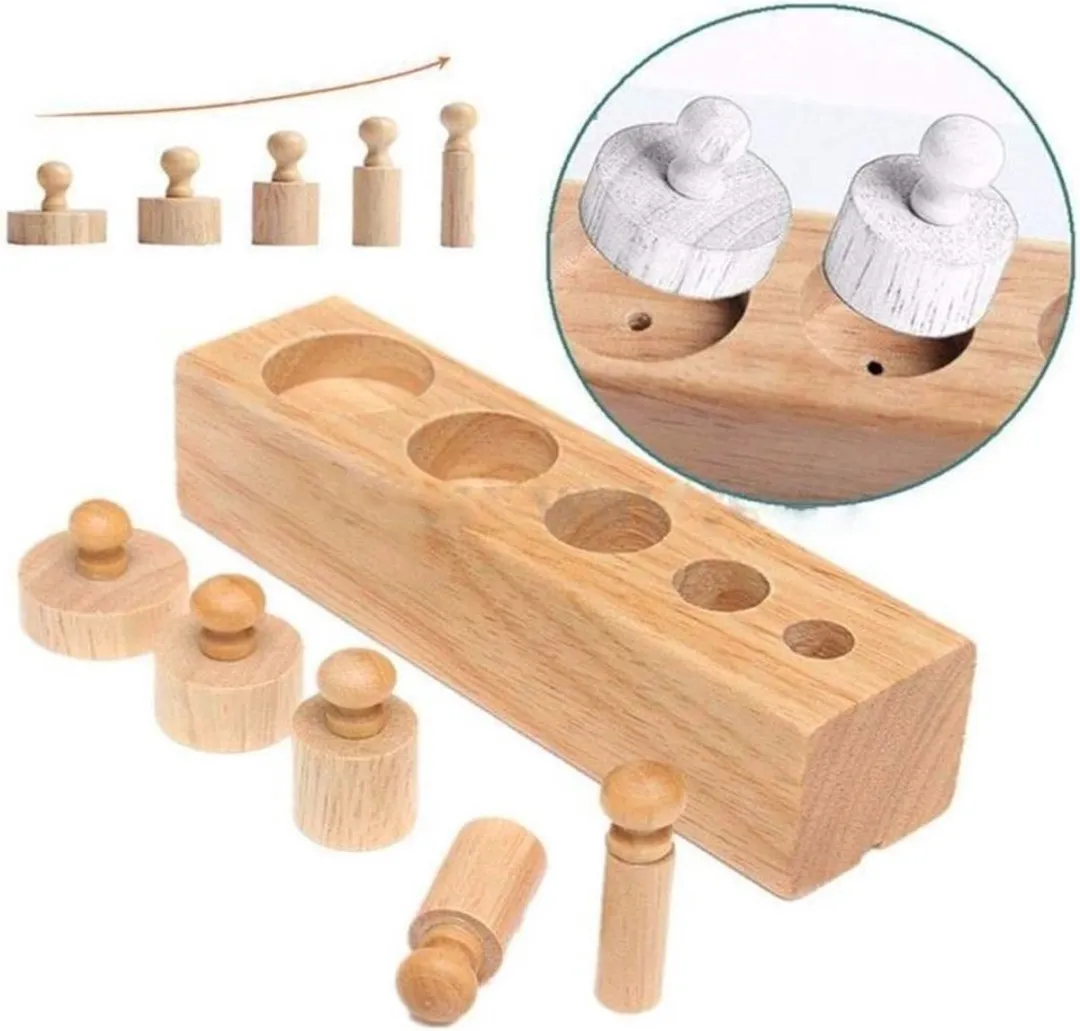 Houten Cilinder Blok Socket Speelgoed Montessori - kinderspeelgoed - educatief speelgoed
