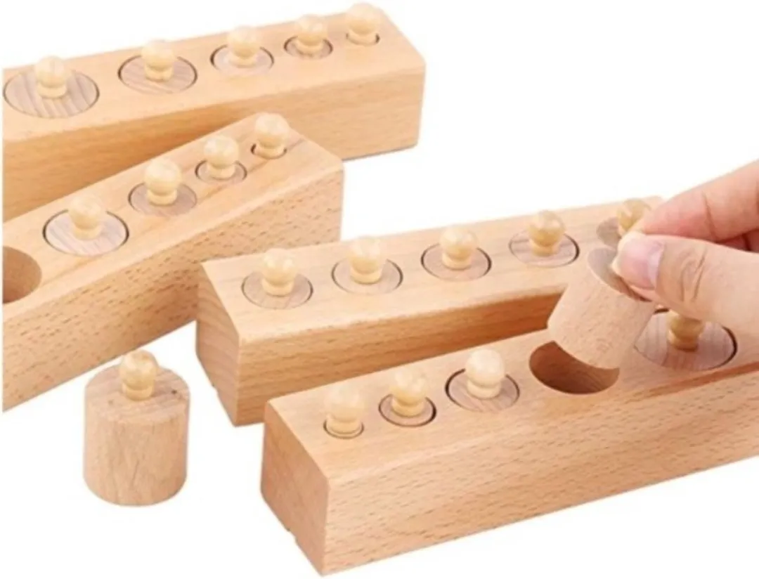 Houten Cilinder Blok Socket Speelgoed Montessori - kinderspeelgoed - educatief speelgoed