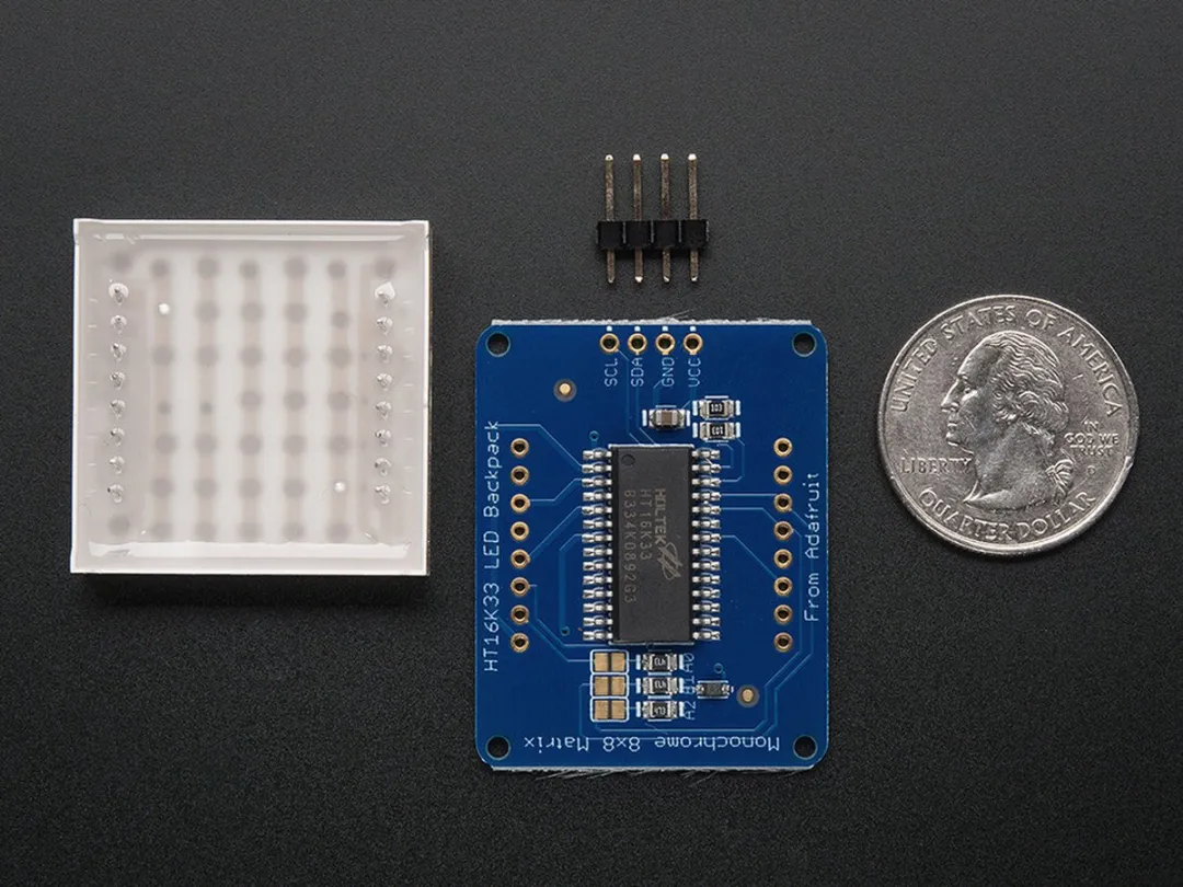 Adafruit 1.2 inch 8x8 LED Matrix I2C Backpack - Meerkleurig