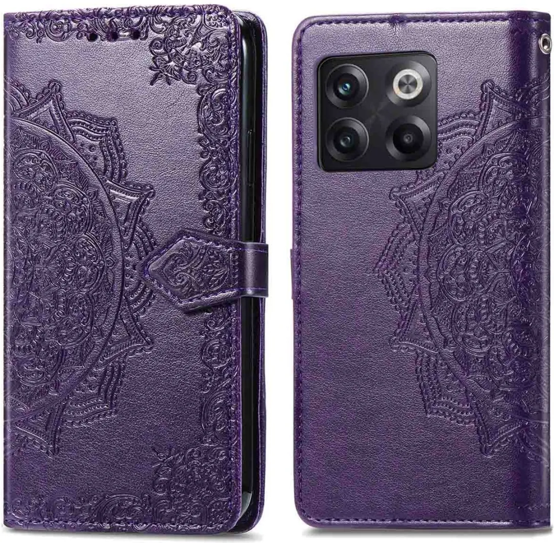 Imoshion Hoesje OnePlus 10T Mandala Bookcase - 3 Pasjes - Paars