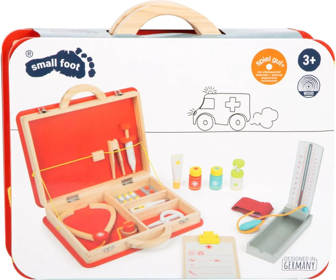 Small Foot Houten Dokterskoffer EHBO 15-delig - Rood