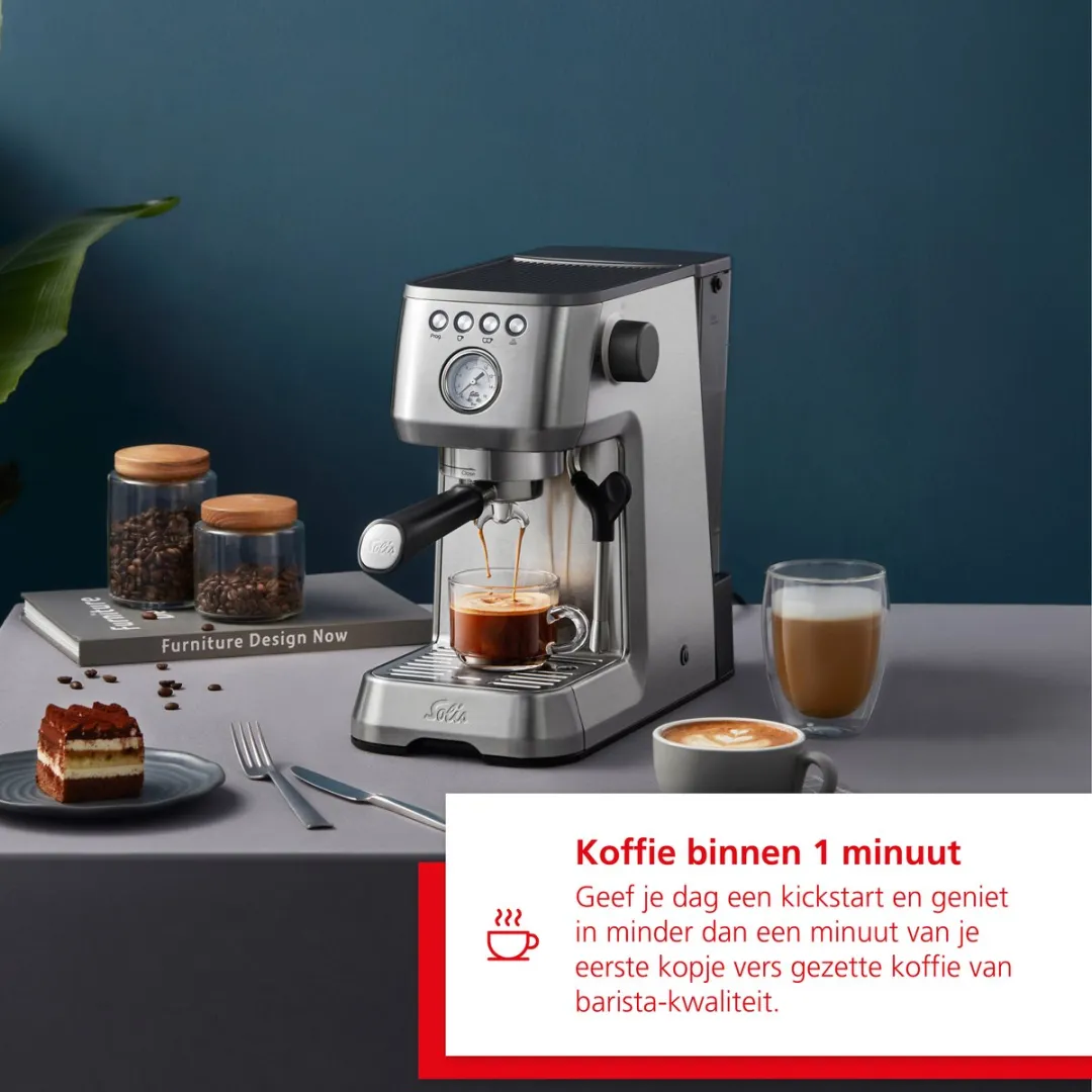 Solis Barista Perfetta Plus 1170 V2 Pistonmachine - Zilver