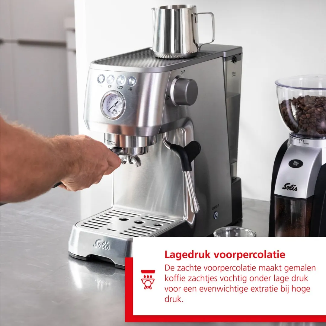Solis Barista Perfetta Plus 1170 V2 Pistonmachine - Zilver