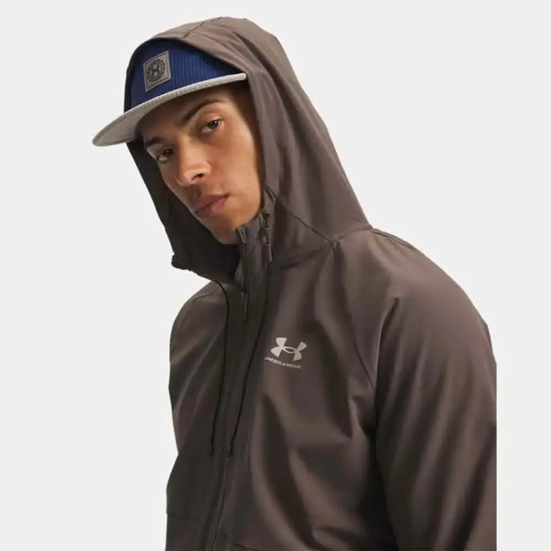 Under Armour Vibe Woven Jas Bruin 2XL Man - afbeelding 3 van 3