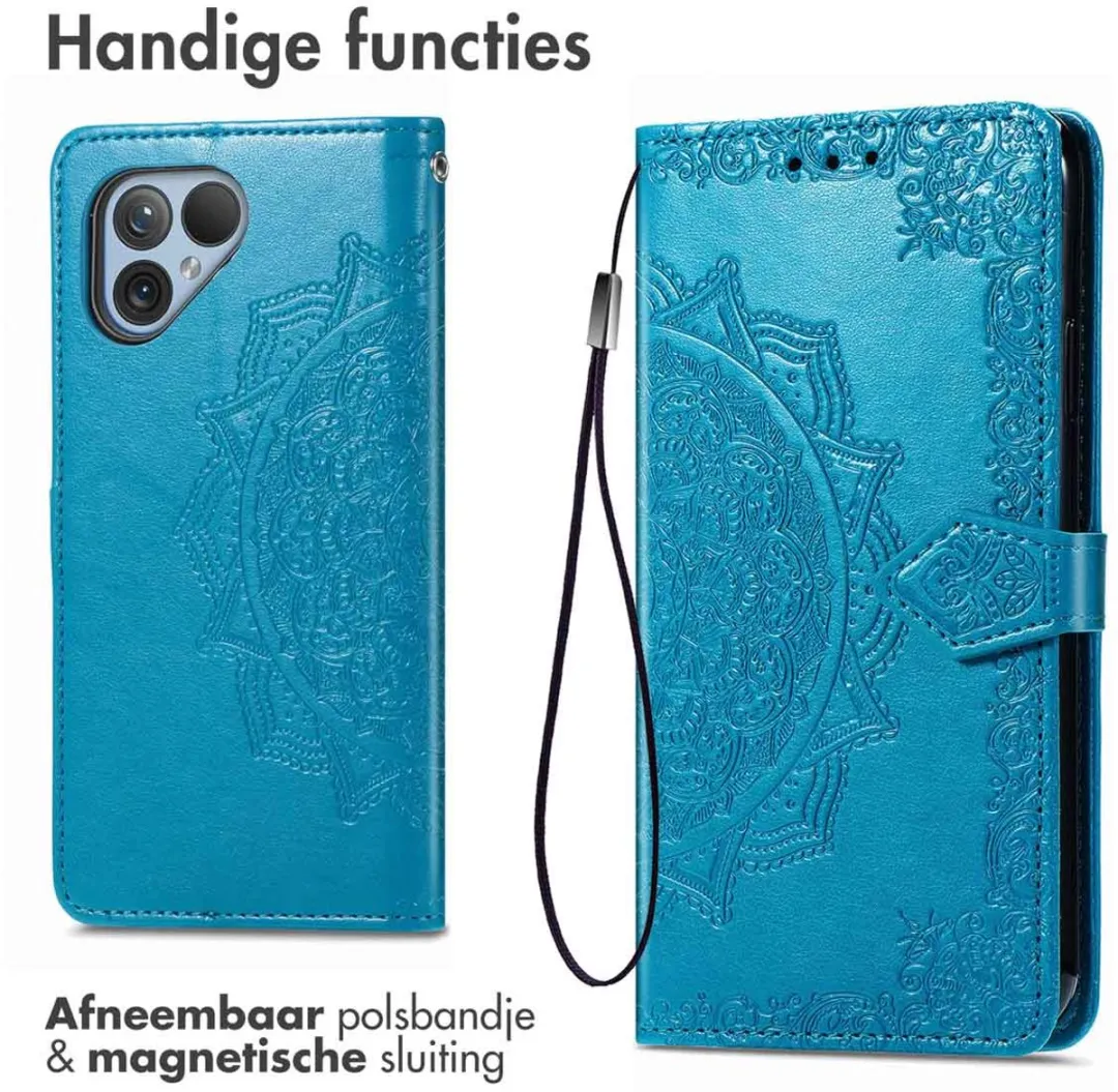 imoshion Hoesje Fairphone 5 Mandala Bookcase - Turquoise