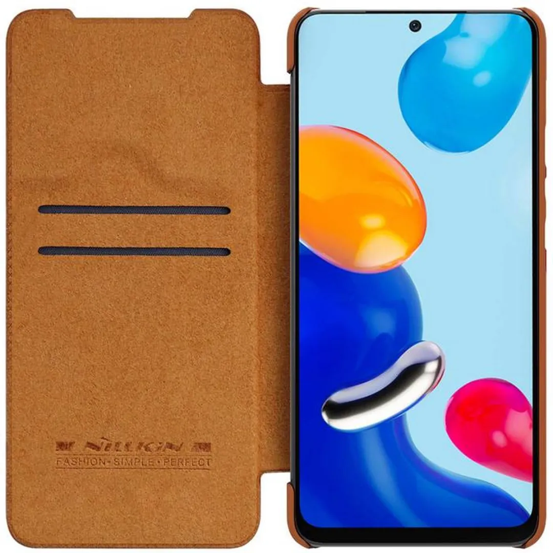 Nillkin Qin Book Case Xiaomi Redmi Note 11 - Bruin - afbeelding 3 van 4