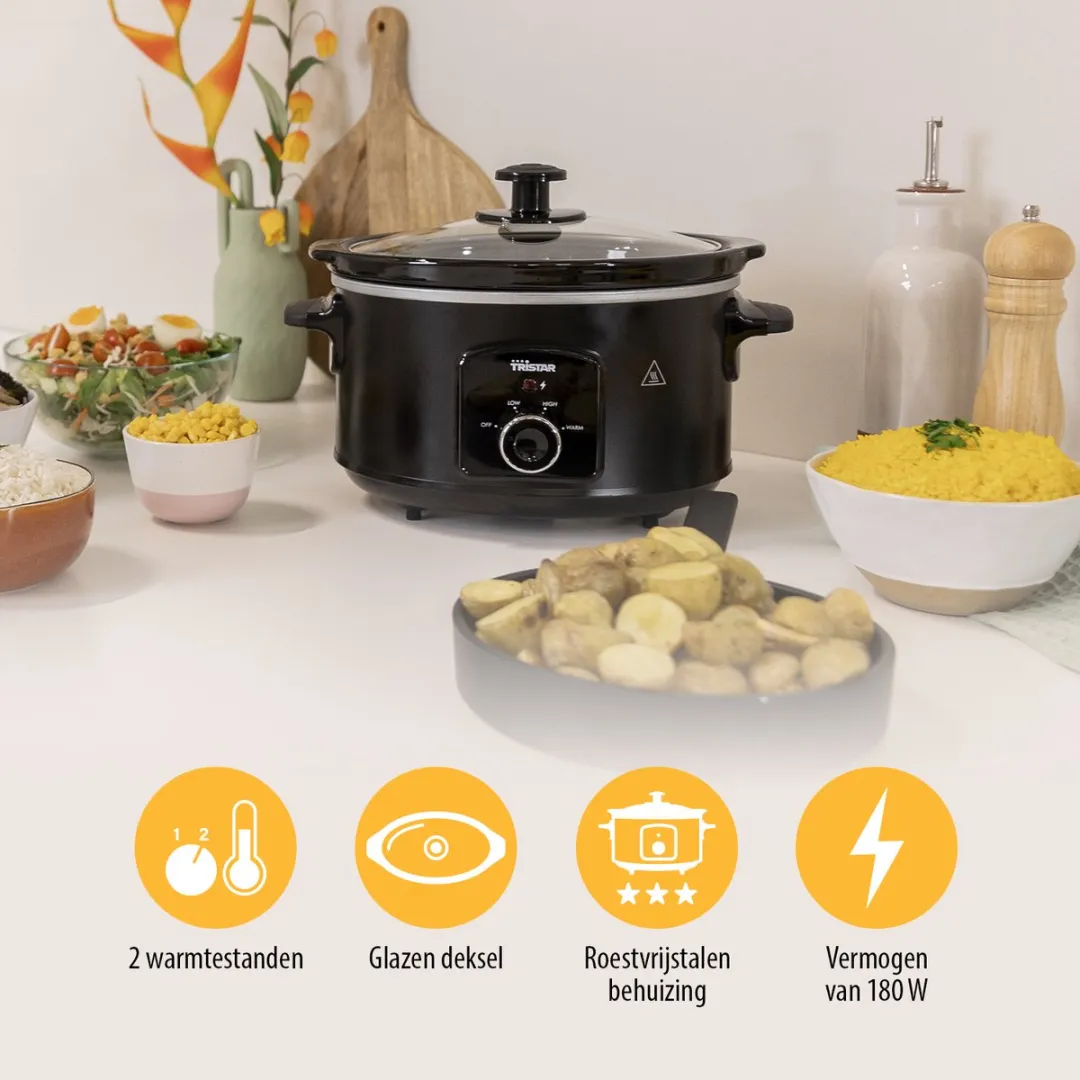 Tristar VS-3915 Slowcooker 3.5L - Zwart