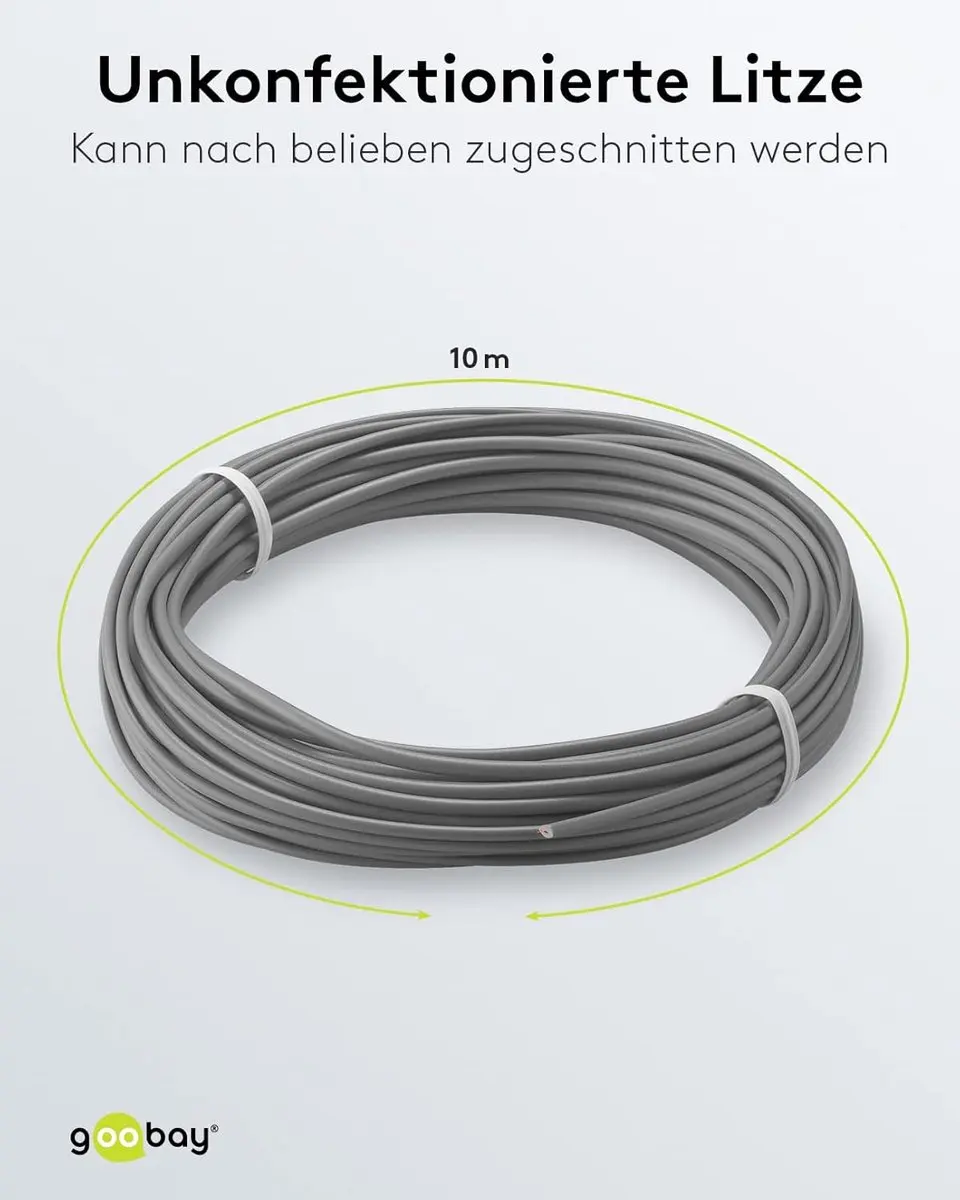 Goobay 55047 Koperdraad geïsoleerd 0,14mm² - 10m - Grijs - afbeelding 4 van 6