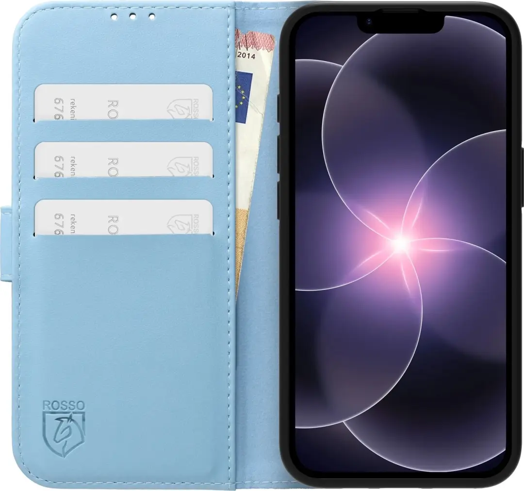 Rosso Element Modern Hoesje iPhone 17e / 16e - Lichtblauw - afbeelding 5 van 6