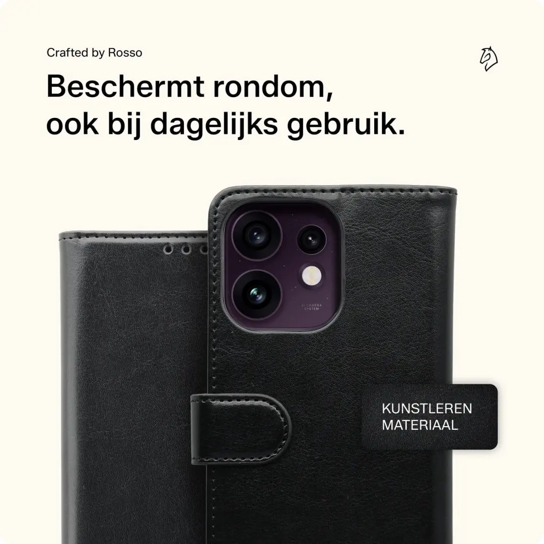 Rosso Element Oppo Reno 16 Pro Wallet Book Case - Zwart - afbeelding 6 van 6