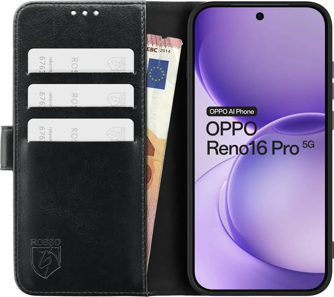 Rosso Element Oppo Reno 16 Pro Wallet Book Case - Zwart - afbeelding 4 van 6