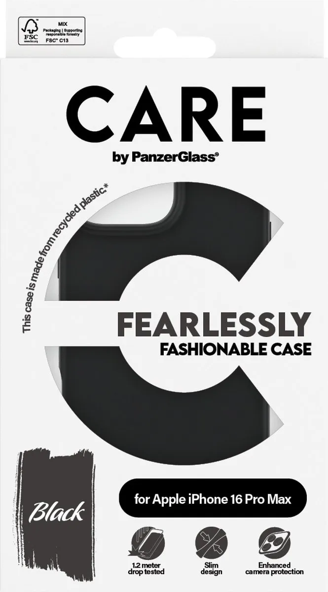 PanzerGlass CARE iPhone 16 Pro Max Hoes - Zwart