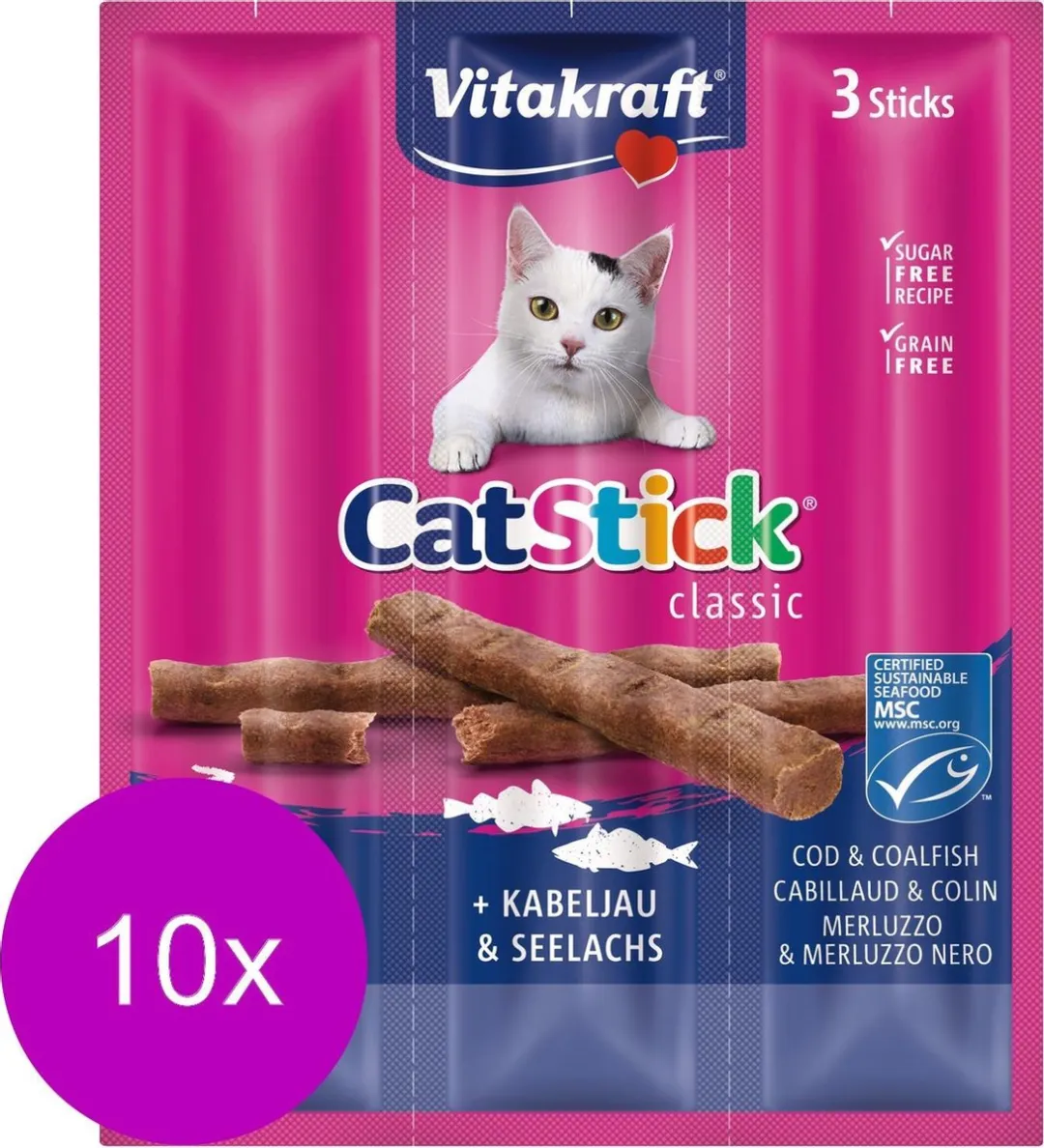 Vitakraft Cat-Stick Mini Kabeljauw & Tonijn