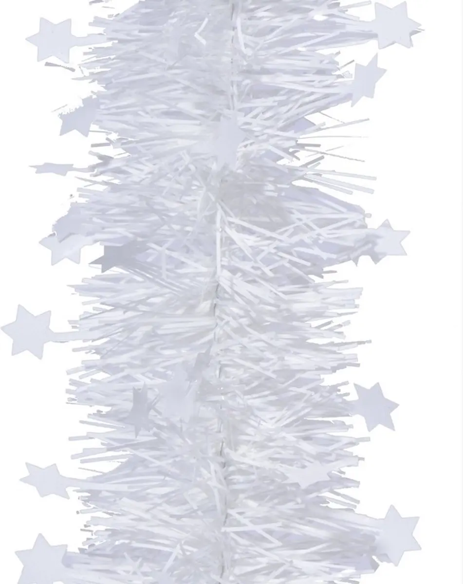 3x Kerstslingers sterren winter wit 10 x 270 cm