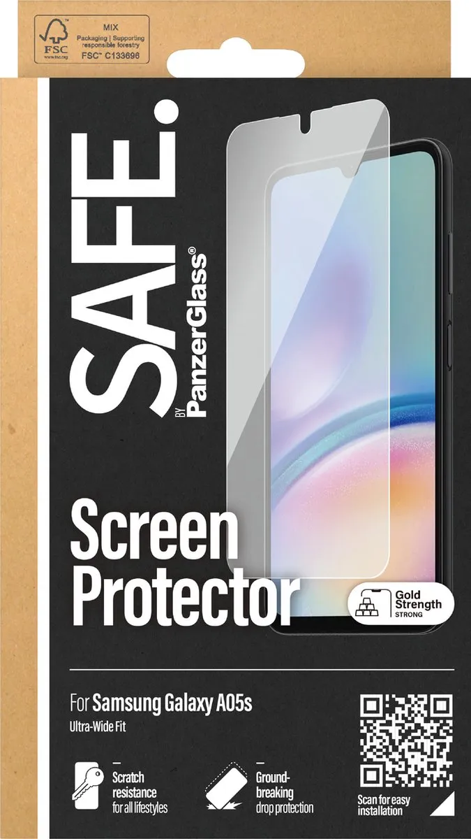 PanzerGlass SAFE S95623 Screenprotector - Samsung Galaxy A05s - Case Friendly